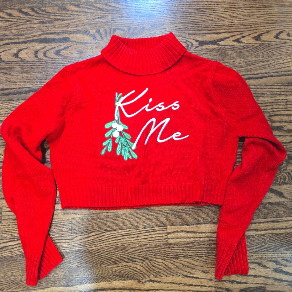 Christmas cropped sweater size 8